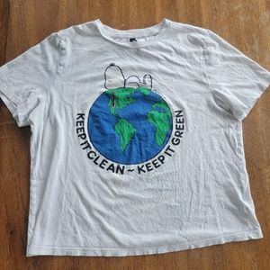 Divided by H&M X Peanuts Snoopy Keep it Clean Crop Top - Size Small